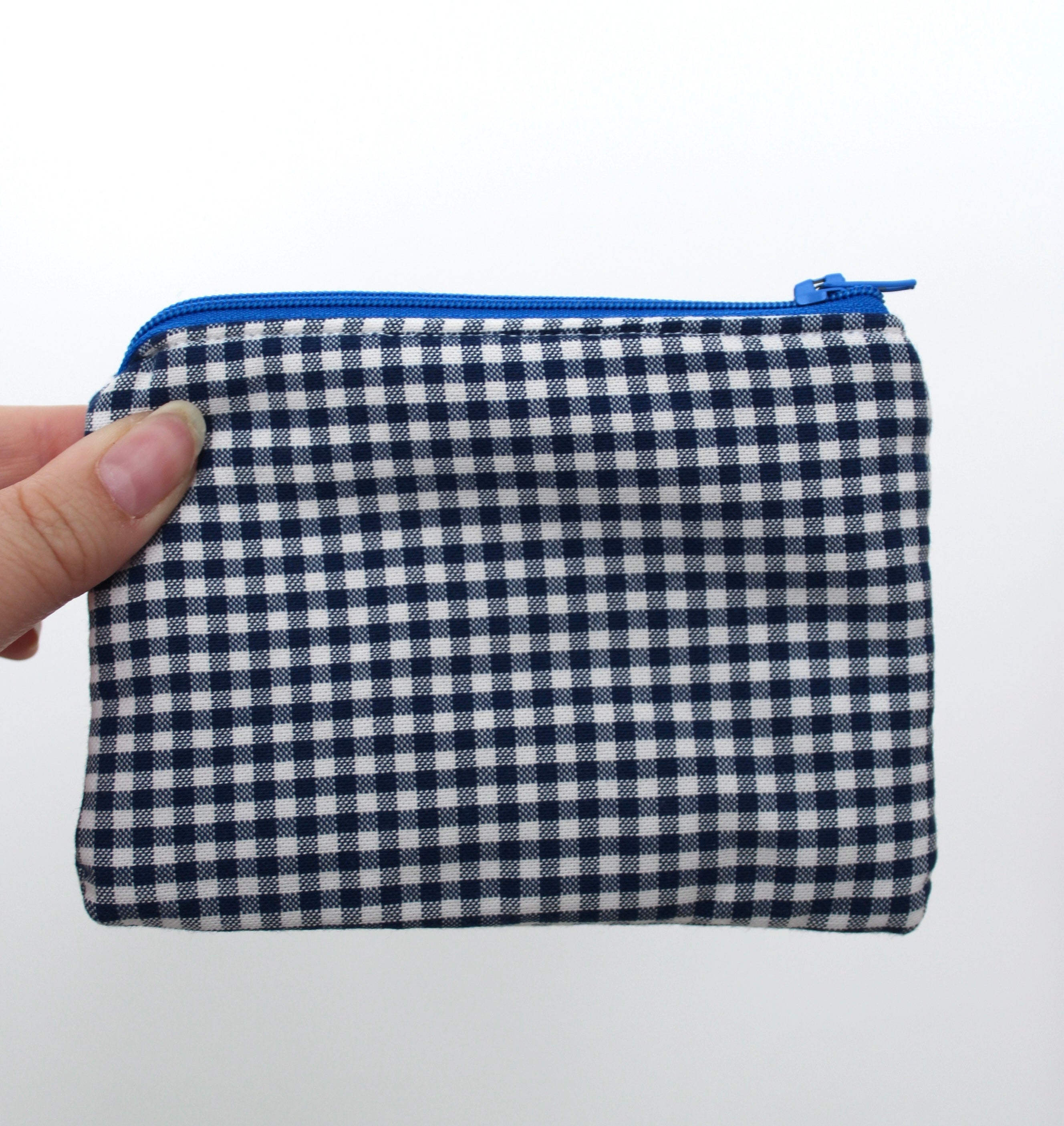 Blue Gingham Coin Purse