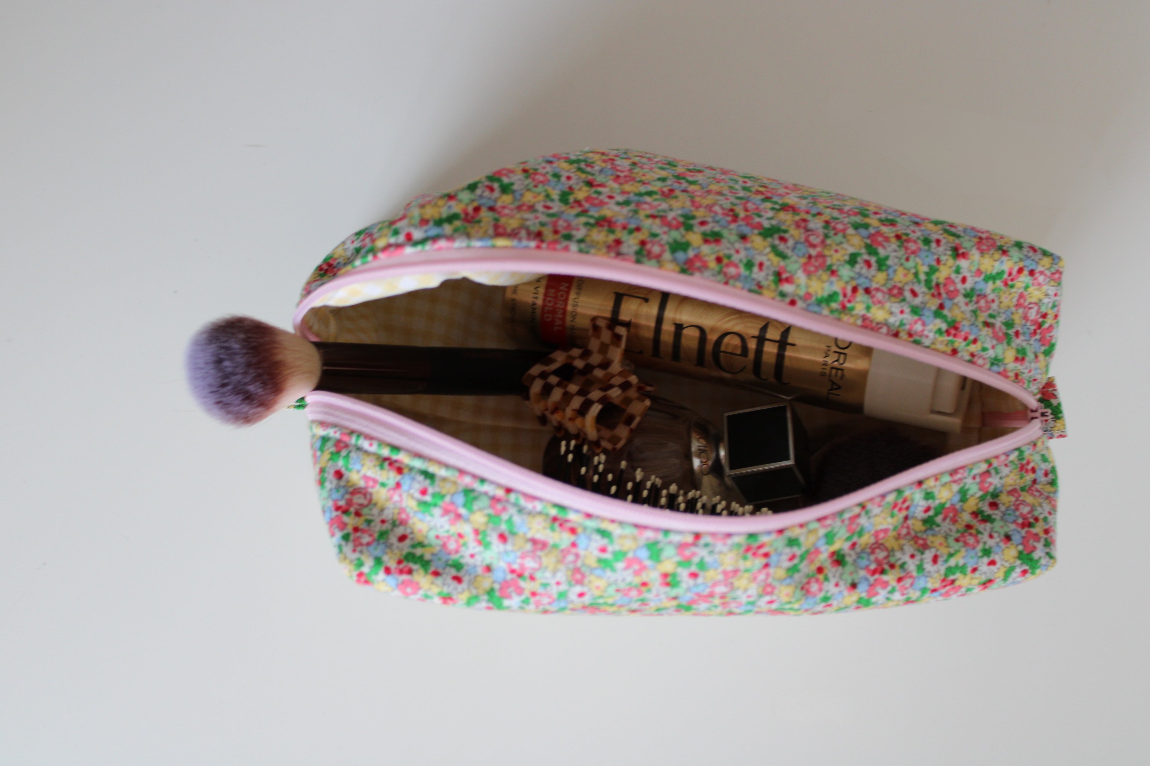 Multi Floral Pink Large Cosmetic Bag