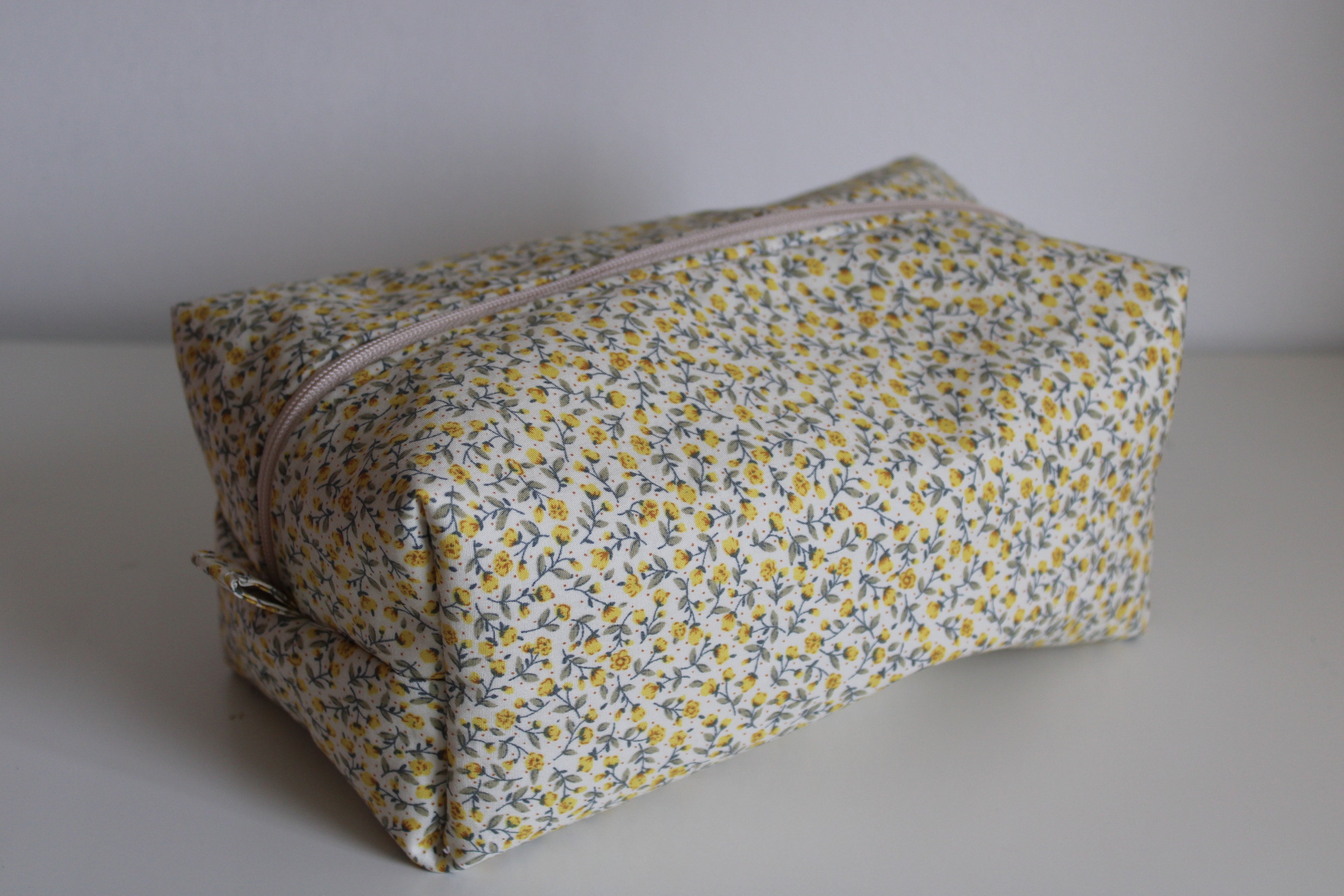 Ditsy Yellow Large Cosmetic Bag