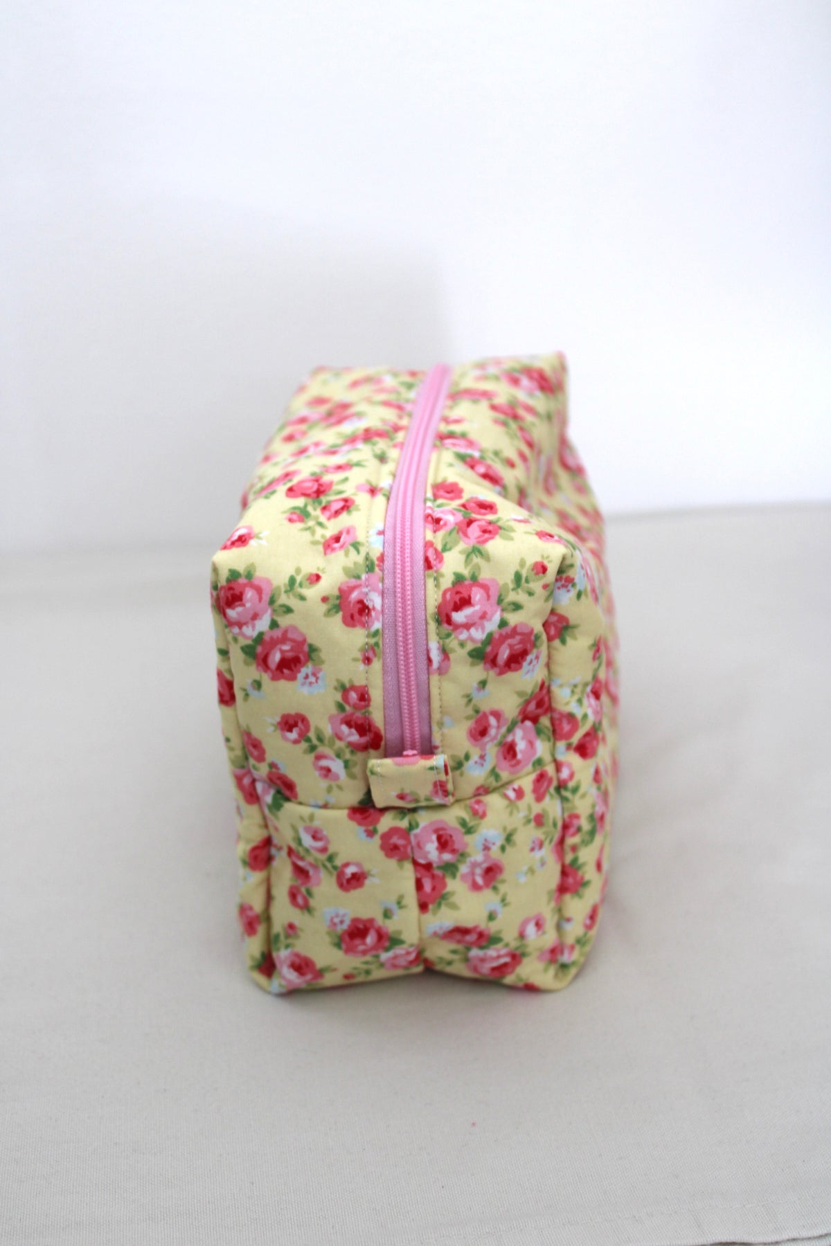 Yellow Floral Cosmetic Box Bag