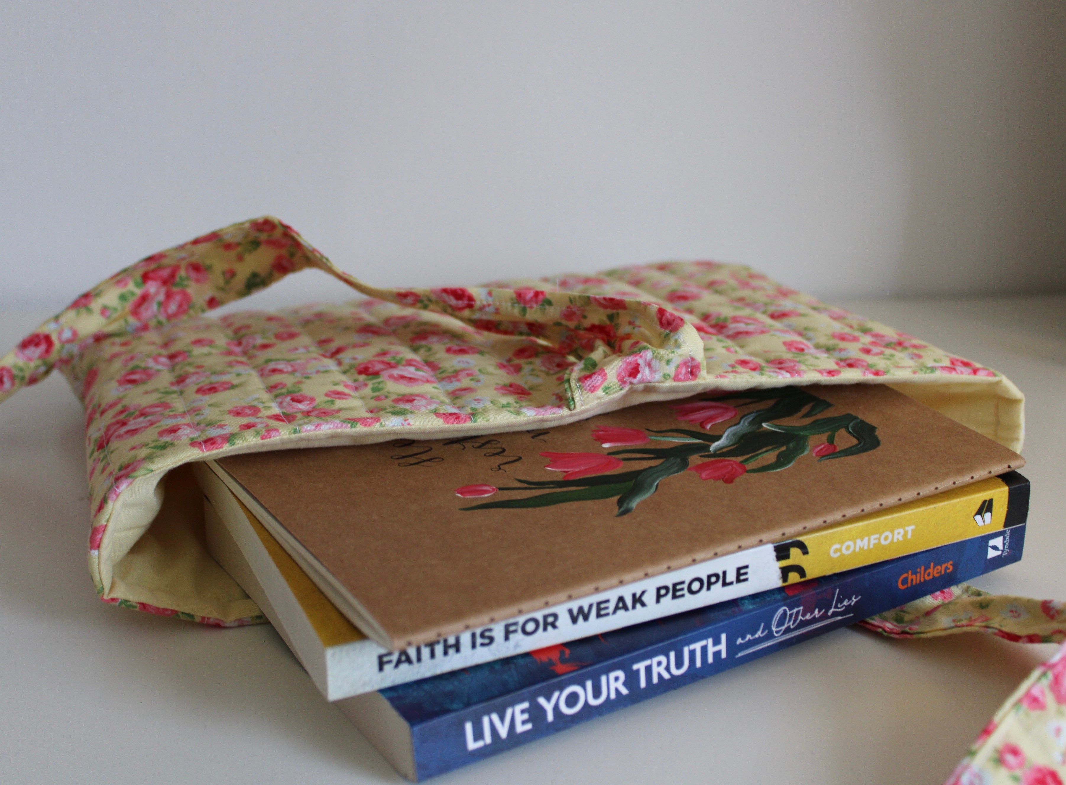 Yellow Floral Large Book Pouch