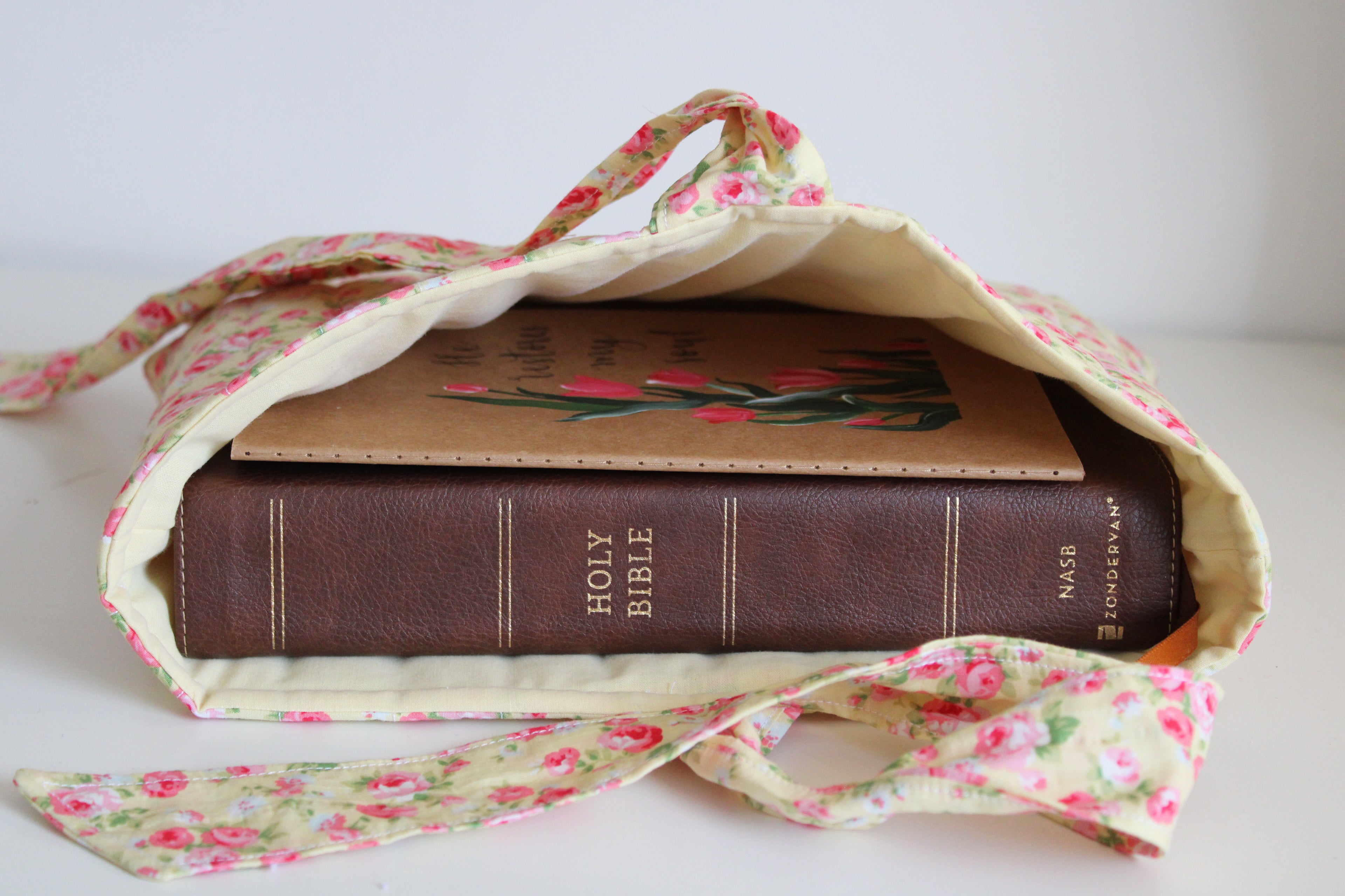 Yellow Floral Large Book Pouch