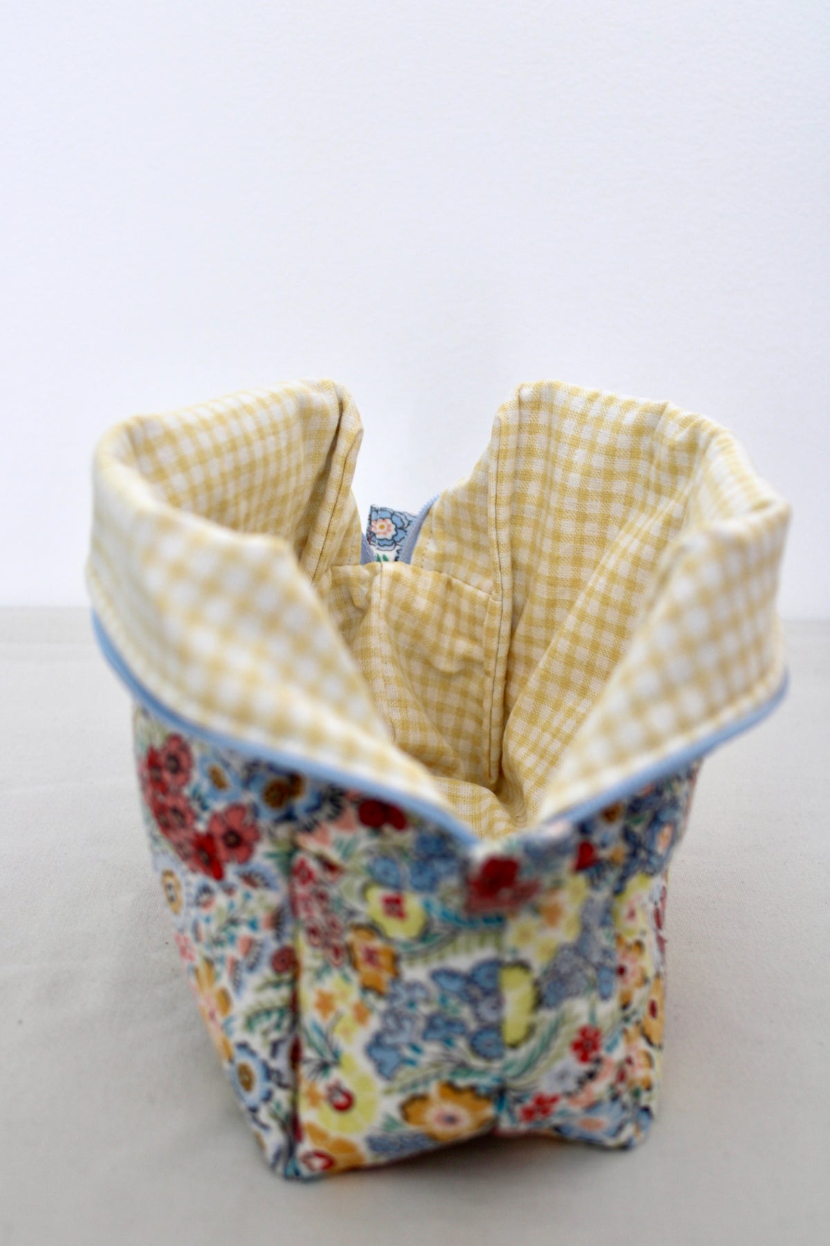 Blue Floral Cosmetic Box Bag