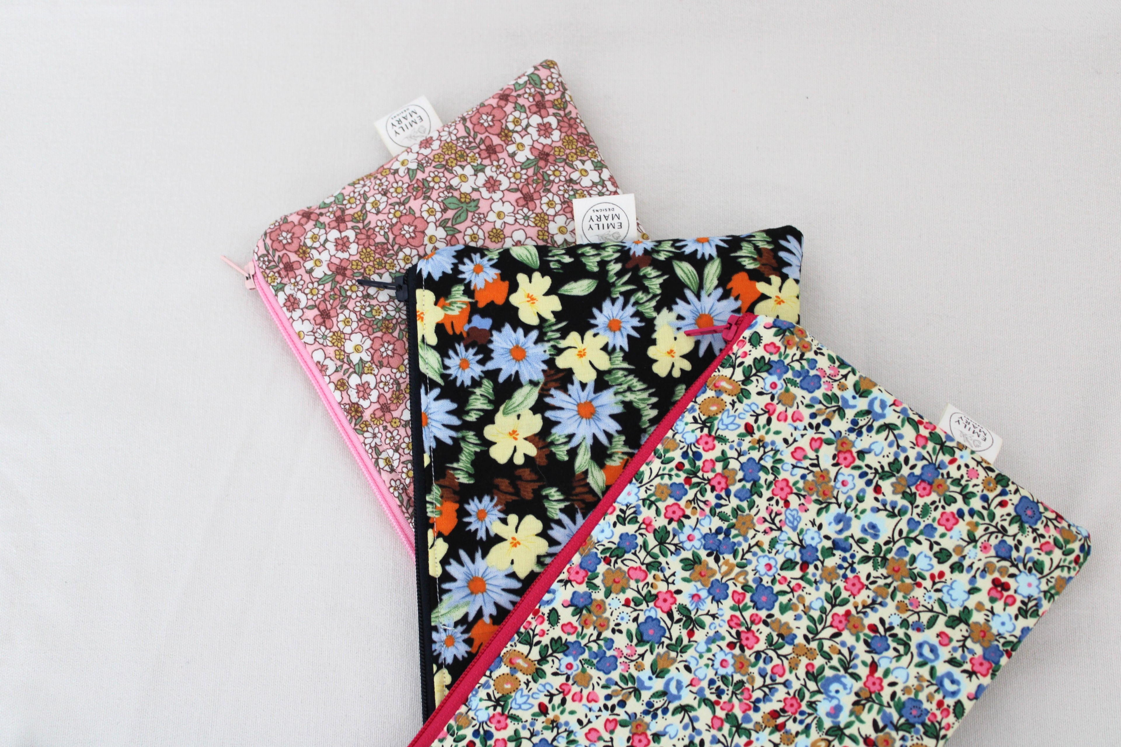 Pink Floral Pencil Case