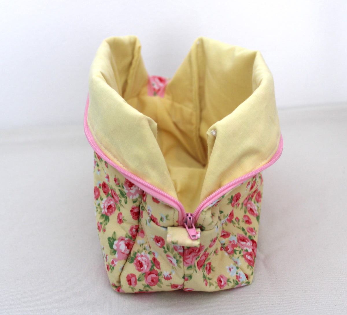 Yellow Floral Cosmetic Box Bag