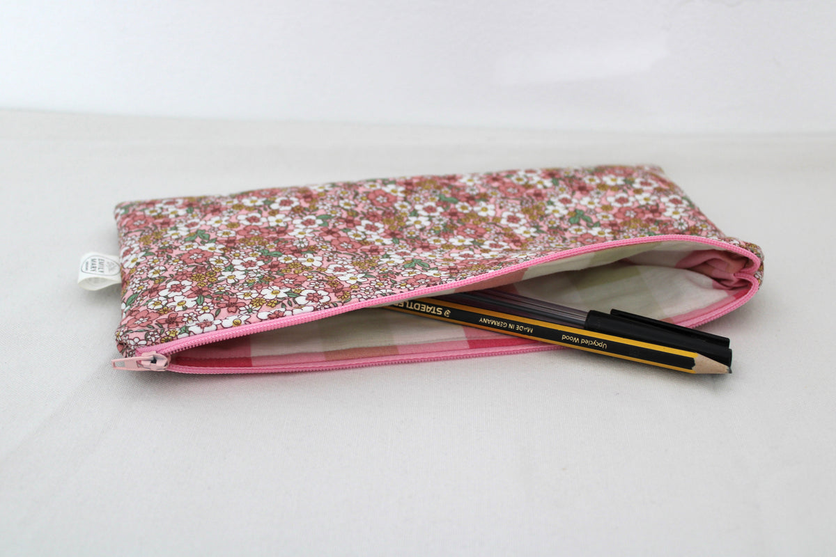 Pink Floral Pencil Case