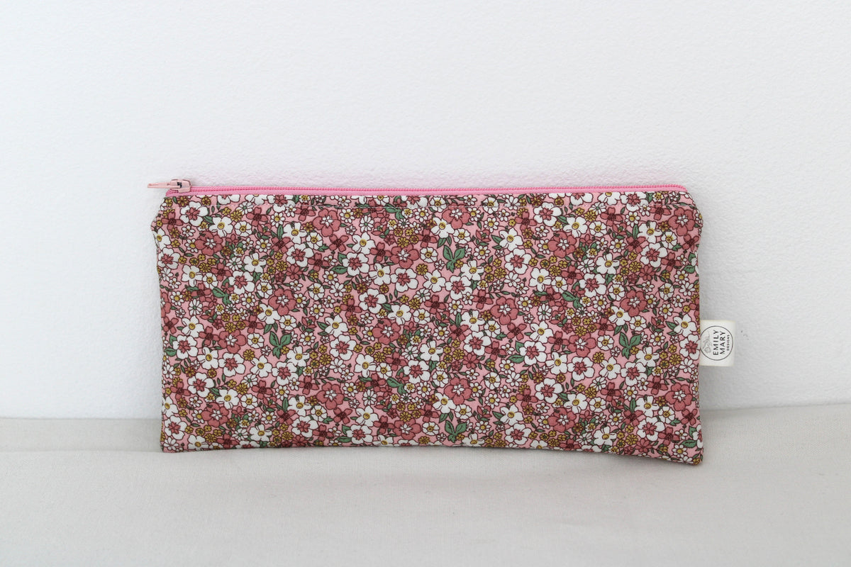 Pink Floral Pencil Case