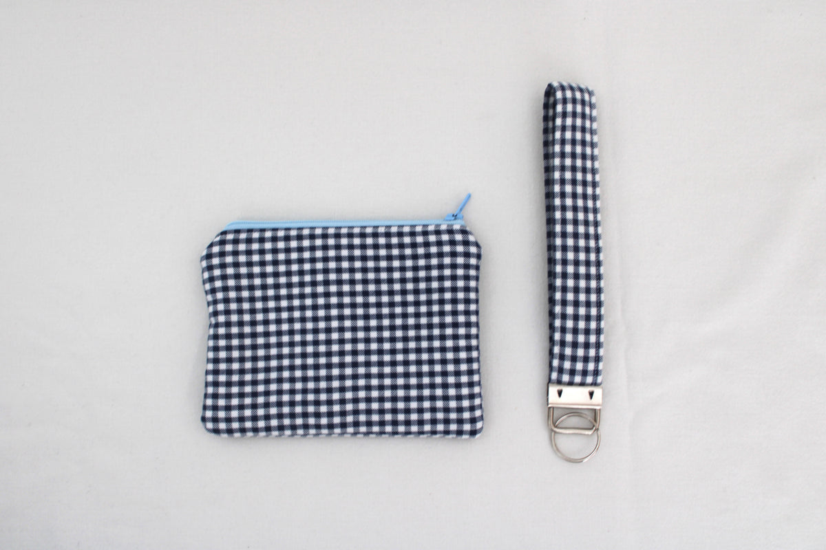 Blue Gingham Coin Purse