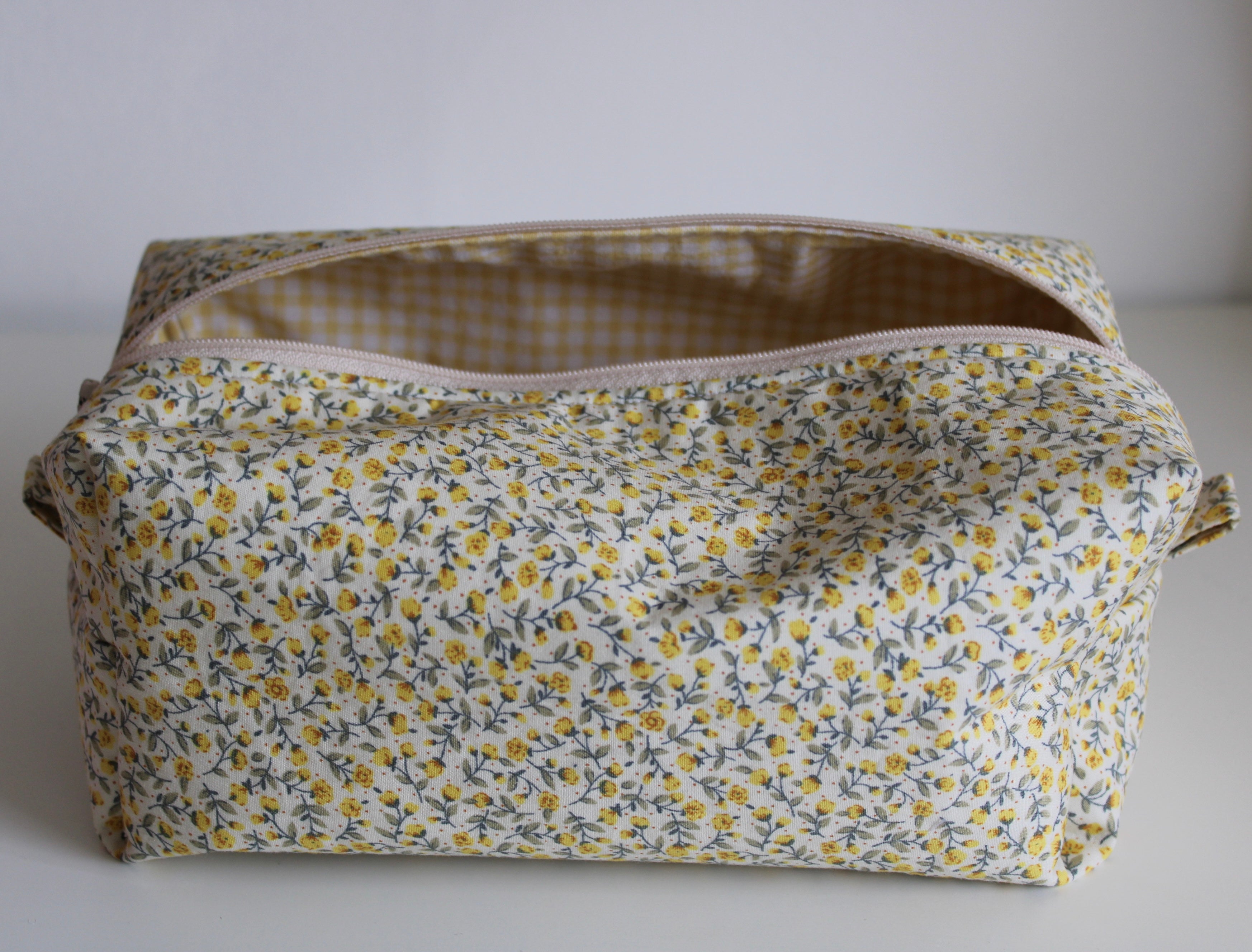 Ditsy Yellow Large Cosmetic Bag