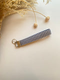 Keychain Wristlet- Blue gingham