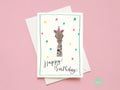 A6 Greeting Card- Giraffe Birthday