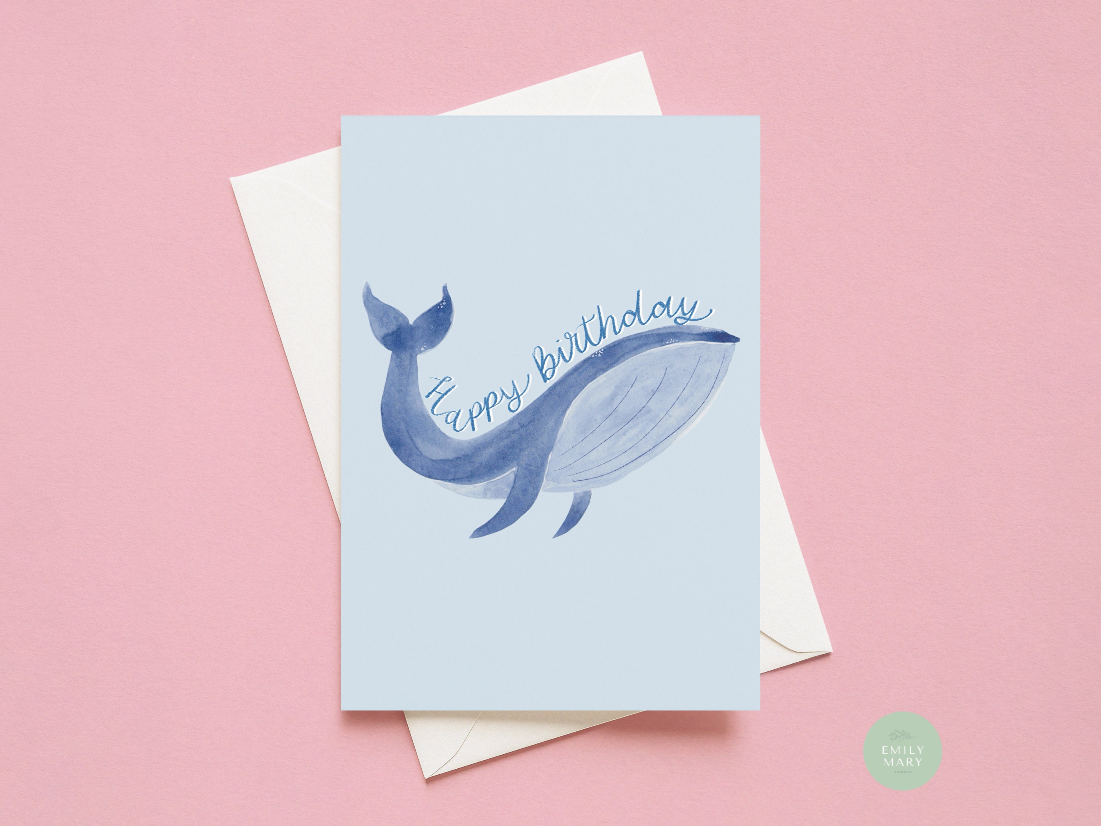 A6 Greeting Card- Whale Birthday