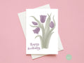 A6 Purple Tulips Happy Birthday Card